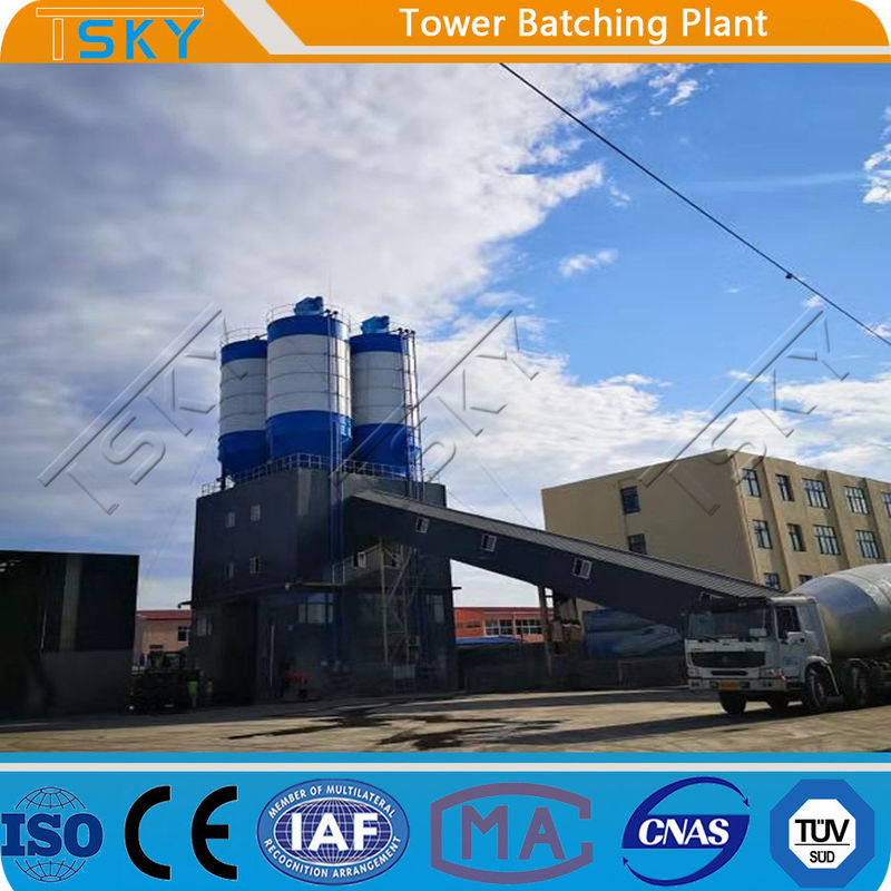 37KW Environmental Friendly HL60 Tower Batching Plant